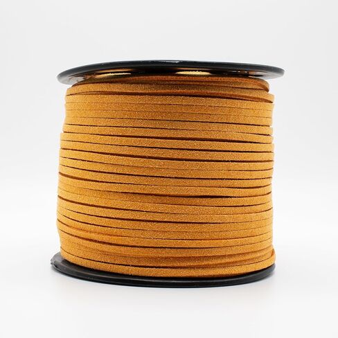 لفة حبل من الجلد السويدي والشمعي بطول 3 مم × 100 ياردة - 100 ياردة - حبل قلادة من الجلد، وخيط وشرائط جلدية - مجموعة متنوعة من الحبال الجلدية المشمعة والسويدي والجلد الرقيق (فيروزي 14198) in Kuwait