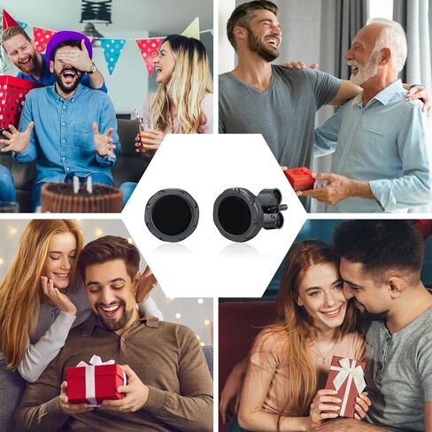 Black Onyx Earrings 925 Sterling Silver Celtic Viking Earrings Zircon Stud Earrings Hypoallergenic Punk Gothic Jewelry Gifts for Women Men in Saudi Arabia
