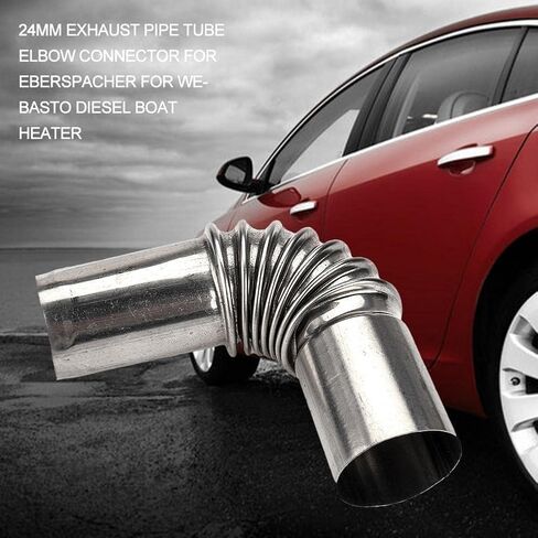 Silver Stainless Steel Air Diesel Parking Heater Exhaust Pipe Tube Elbow Connector for Webasto Eberspacher Diesel Boat Heater 13cm Exhaust Pipes and Tips Replacement Parts (24mm) in Saudi Arabia