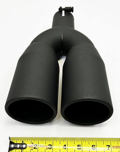 طرف العادم 2.25 بوصة مدخل 3.50 بوصة مخرج 12.00 بوصة طويل ملفوف أسود غير لامع غير قابل للصدأ طرف عادم Wesdon in Kuwait