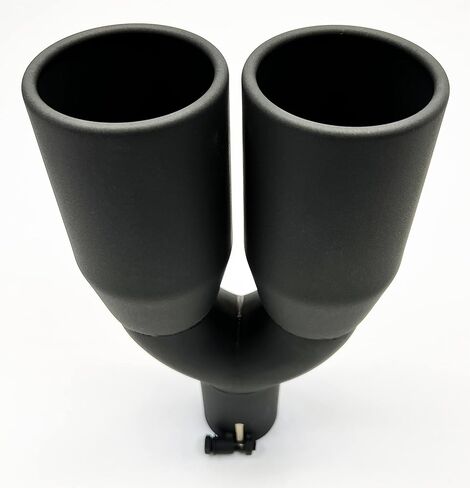 طرف العادم 2.25 بوصة مدخل 3.50 بوصة مخرج 12.00 بوصة طويل ملفوف أسود غير لامع غير قابل للصدأ طرف عادم Wesdon in Kuwait