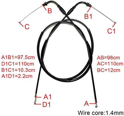 Road Passion 110cm Throttle Cable Wire Compatible with Harley Sportster XL883 XL 883 XL1200 XL 1200 XL1200N XL1200 N XL 1200 N 2002-2014 in Saudi Arabia