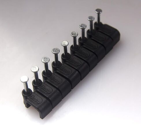 Square Cable Clips with Steel Nail, 8mm Black 100pcs/Pack, Cable Management Wall Holder, Fit For Ethenet Cable/Coaxial Cable/Telephone Wire(CTFNL_8Hx100) in Saudi Arabia
