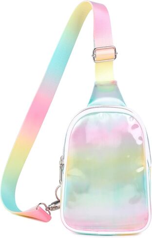 حقيبة كروس ثلاثية الأبعاد، حقيبة راف فاني الأنيقة للنساء، حقيبة كروس لامعة مع حزام قابل للتعديل، متعددة الألوان in Kuwait
