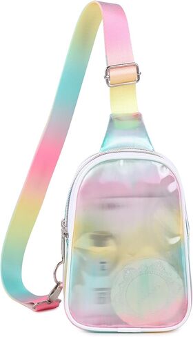 حقيبة كروس ثلاثية الأبعاد، حقيبة راف فاني الأنيقة للنساء، حقيبة كروس لامعة مع حزام قابل للتعديل، متعددة الألوان in Kuwait