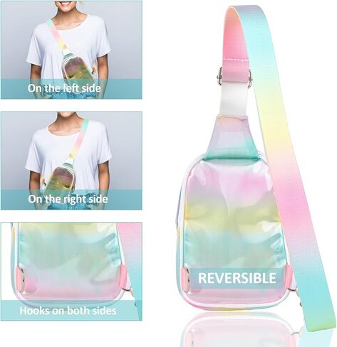 حقيبة كروس ثلاثية الأبعاد، حقيبة راف فاني الأنيقة للنساء، حقيبة كروس لامعة مع حزام قابل للتعديل، متعددة الألوان in Kuwait