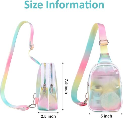 حقيبة كروس ثلاثية الأبعاد، حقيبة راف فاني الأنيقة للنساء، حقيبة كروس لامعة مع حزام قابل للتعديل، متعددة الألوان in Kuwait