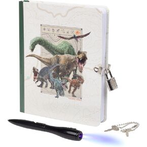 Insight Editions Jurassic World Dinosaur Lock & Key Diary for Kids,192 Pages - Includes Ballpoint Pen with Magic UV Light - Jurassic Park Easter Gift for Boys & Girls - Officially Licensed - Ages 6+