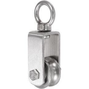 uxcell Pulley Wheel 304 Stainless Steel, M68 U Type Duplex Bearing Rope Pulley Cable Pulley Roller for Pulley System, Gym Loading 2000lbs