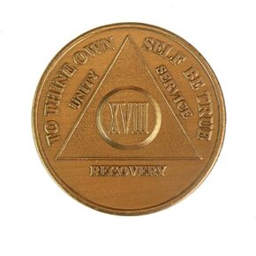 18 Year Bronze AA (Alcoholics Anonymous) - Sober / Sobriety / Birthday / Anniversary / Recovery / Medallion / Coin / Chip