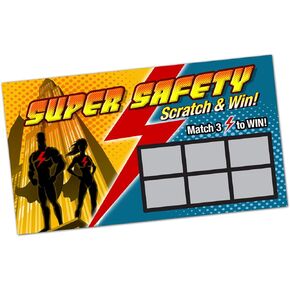 Super Safety Scratch & Win - (100 Cards) - Workplace Safety Scratch Off Game Tickets - Employee Incentive