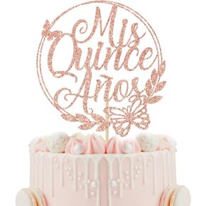 غلاف كعكة Mis Quince Anos، Feliz 15 Anos، غلاف كعكة عيد الميلاد الخامس عشر، Hello 15، ديكورات حفلات عيد الميلاد الخامس عشر السعيد (بريق ذهبي)