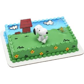 غلاف الكيك DecoSet® Peanuts® Snoopy® وWoodstock® لتزيين الكيك من 3 قطع | لأعياد الميلاد والحفلات والاحتفالات