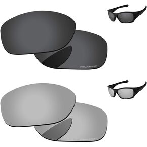 Replacement Lenses for Oakley Pit Bull OO9127/Pit Bull Asian Fit OO9161 Sunglasses 2 Pairs Packed