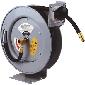 Primefit HRRUB380253 Industrial Grade Retractable Air Hose Reel with 25-Foot Rubber Air Hose, Medium