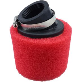 35mm Bent Angled Foam Air Filter Cleaner for 4 Stroke 50cc 70cc 90cc 110cc 125cc 150cc GY6 ATV Motorcycle Scooter Quad Go Kart Dirt Bike Red