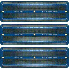 ElectroCookie PCB Prototype Board Large Solderable Breadboard for Electronics Projects Compatible for DIY Arduino Soldering Projects, Gold-Plated (3 Pack, Matte Black)
