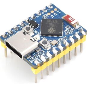 ESP32-S3 Mini Development Board with Pre-Soldered Header, Based on ESP32-S3FH4R2 Dual-Core Processor, 240MHz Running Frequency, 2.4GHz Wi-Fi & Bluetooth 5, Onboard 4MB Flash Memory/2MB PSRAM