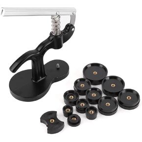 TOPINCN Watch Press Set, Watch Back Case Cover Press Closer Watchmaker Presser Repair Tool with 12 Dies Black Watch Repair Kit Watch Battery Replacement Tool Kit