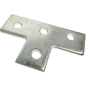 4 Pack 4 Hole T Shaped Connector Flat Plate Fitting Bracket Fit for 13/16" and 1-5/8" Rail Crossmember Mounted Taller Strut Channel Solar Panel Mounting