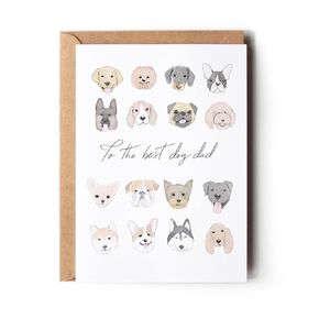 Dog Father's Day Card, Dog Dad Birthday Card, Card from Dog to Dad (Premium Quality, Handmade)