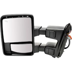 Trail Ridge Towing Side View Mirror Heated Smoked Signal Power Folding Telescoping Driver Side Left LH for Ford Super Duty Trucks (F250, F350, F450)