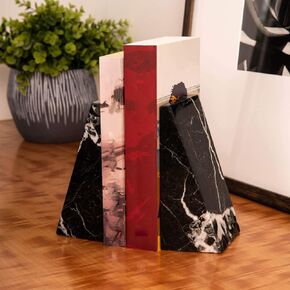 Black Zebra Genuine Marble Bookends by Bey-Berk