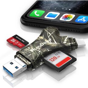 SD Card Reader for iPhone iPad,MujuDoler SD Card Viewer for Trail Cameras,Trail Camera Viewer,Game Camera Card Reader,Memory Card Viewer,Trail Camera SD Card Reader,Plug and Play,No App Required