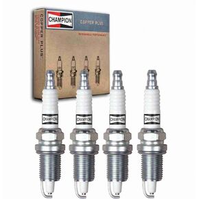 4 pc Champion Copper Plus Spark Plugs compatible with Jeep Wrangler 2.5L L4 1987-1998