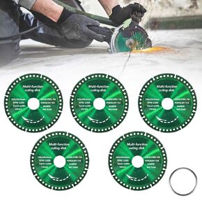 5Packs Indestructible Disc, 4 Inch Indestructible Disc for Grinder, Composite Multifunctional Cutting Saw Blade, Applicable to PVC Pipes, Stone, Ceramics, Wood, Color Steel Tiles