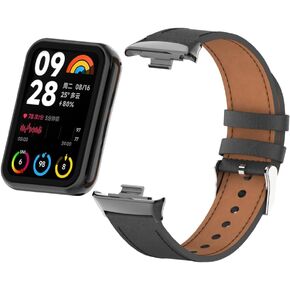 Mi Band 8 Pro Fashion Metal Leather Bracelet Replacement Wristbands Strap Compatible for Xiaomi 8 Pro/Redmi Smartwatch 4 （Not included Tracker ）