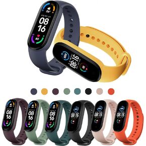 Straps for Mi Band 7/Mi Band 6/Mi Band 5, Smartwatch Strap Anti-Lost Silicone Designed Accessories Adjustable Wristband for Xiaomi Mi Band 5/Amazfit Band 5 (8-A)
