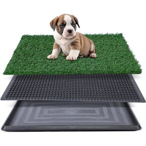 Artificial Grass for Dog Potty – 20x25 inch,Strong Absorbency Grass Pad, Dog Grass Pad with Tray, Dog Potty Training Pad, Dog Litter Box with Grass，2 Pack