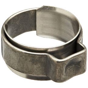 Oetiker 15400028 Stainless Steel Hose Clamp with Insert, One Ear, Clamp ID Range 9.5 mm (Closed) - 11.5 mm (Open) (Pack of 5)