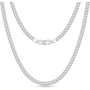 OCHCOH 925 Sterling Silver Clasp 3/3.5/4/5/7mm Cuban Link Chain for Men Women Diamond Cut Chain Necklace 16, 18, 20, 22, 24, 26, 28, 30 Inch