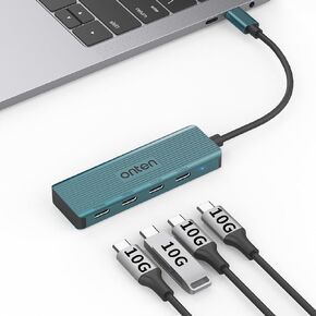 10G USB-C HUB, Onten 10G USB-C to 4 USB-C Ports Hub.