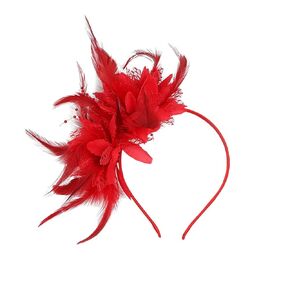 Women Fascinators, Fascinators for Women, 1920s Fascinator Feather Headbands for Women Wedding Tea Party Cocktail Headwear Women Fascinators Hat Red