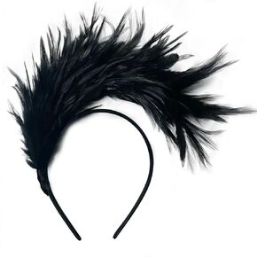 1920s Fascinator with Feathers, Feather Fascinator Headband Feather Headband for Women Wedding Tea Party Headwear Headpiece