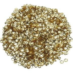 MECCANIXITY Loose Sequins 4MM Silver Backed Sequins 3000Pcs Cup Sequins Embroidery Sequins for Jewelry Making Crafts Sewing,Champagne Color
