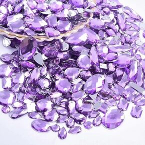 200Pcs Mixed Shape Crystal Sew On Rhinestones Gems Acrylic Flatback Diamante Stones Strass Sewing for Crafts DIY Handicrafts Clothing Wedding Dress Shoes Bag Decorations (00 Mixed Color)