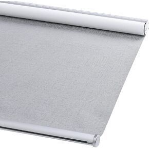 ChrisDowa Cordless 100% Blackout Roller Shade, with Striped Jacquard, Thermal Insulated, UV Protection Fabric, Total Blackout Blinds for Window, French Doors, Home and Office. White, 38" W x 72" H