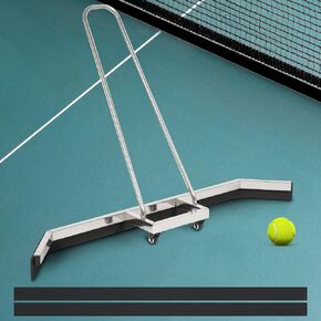 AIWFL Sport Tennis Court Squeegee with 2 EVA Foam Blade Replacement Water Remover Tennis Court Squeegee 4.5 Feet Sport Court Squeege for Basketball Courts-Stainless Steel Silver