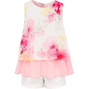 طقم بوني بيلي قصير للفتيات الصغيرات بلوزة وردية وبنطلون سادة قطعتين بدلة 10-11 سنة وردي in Kuwait