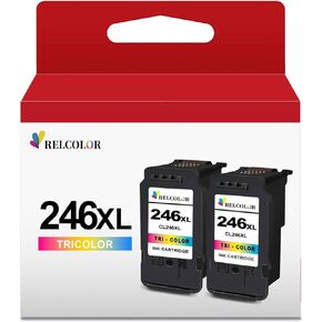 Compatible Ink Cartridge Replacement for Canon 245XL Color 246XL (Tricolor 2 Pack 245 246 XL CL246 244 MX490 MG2522 MX492 TR4520 TR4500 MG2520 TS3300 TS3322 MG2525 TR4522 TS3100 TS3122 TS3320