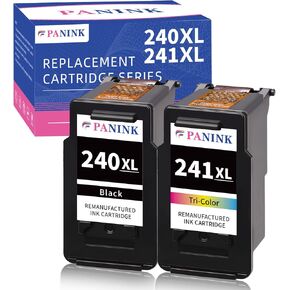 Remanufactured Ink Cartridges Replacement for Canon 240 241 240xl 241xl PG-240 XL CL-241 XL Combo Pack for Pixma MG3620 MG3600 TS5120 TS5100 MG3520 MG2120 MX452 MX472 MX512 Printer