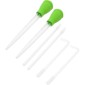 2 Set Manual Fish Tank Cleaning Tools with Extension Pipe and L Shaped Extension Pipe,30ml Aquarium Water Changer,28.9 Inches Siphon Dropper for Fish Bowl Waste Remover,Coral Feeder(Black)