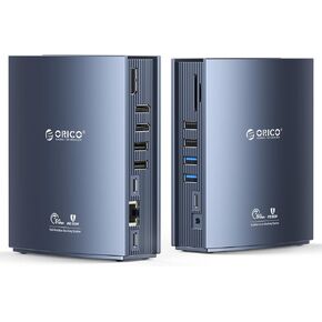 ORICO Thunderbolt 3 Docking Station 15-in-1 40Gbps Dock for Thunderbolt Laptops, 65W Charging Power for Laptop, 15W for Phone, 10 Gbps USB-C Data, Dual 4k HDMI, Gigabit Ethernet, S/PDIF OUT，Audio-Grey