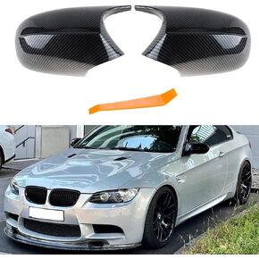 Side Mirror Cover Caps Compatible with BMW E90 E91 2005-2007, E92 E93 E81 E82 E87 E88 Pre-LCI Door Rearview Mirror Cap Replacement for 328i 325i, Carbon Fiber Look