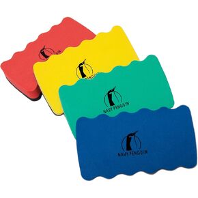 Magnetic Whiteboard Eraser Set - 4 Color Pack - Erasers for Dry Erase Pens and Markers - Strong Magnet Sticks to Metal Dry Wipe White Boards - Cleaner for Home, School and Office
