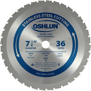Oshlun SBFS-140066 14-Inch 66 Tooth Saw Blade with 1-Inch Arbor for Stainless Steel